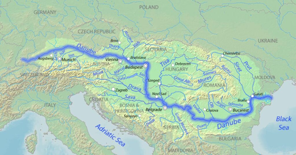  1/6 the Length of the Danube River