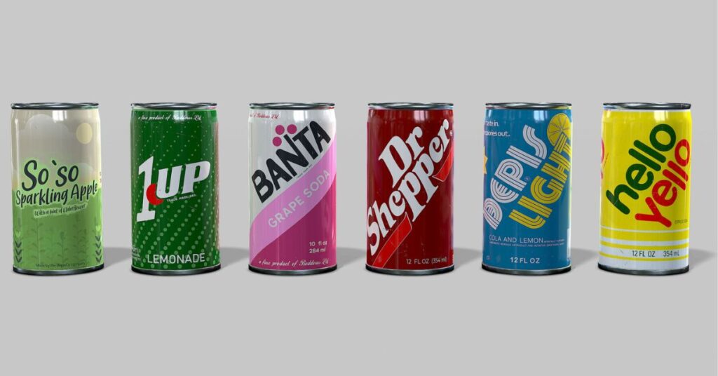 Four Standard Soda Cans